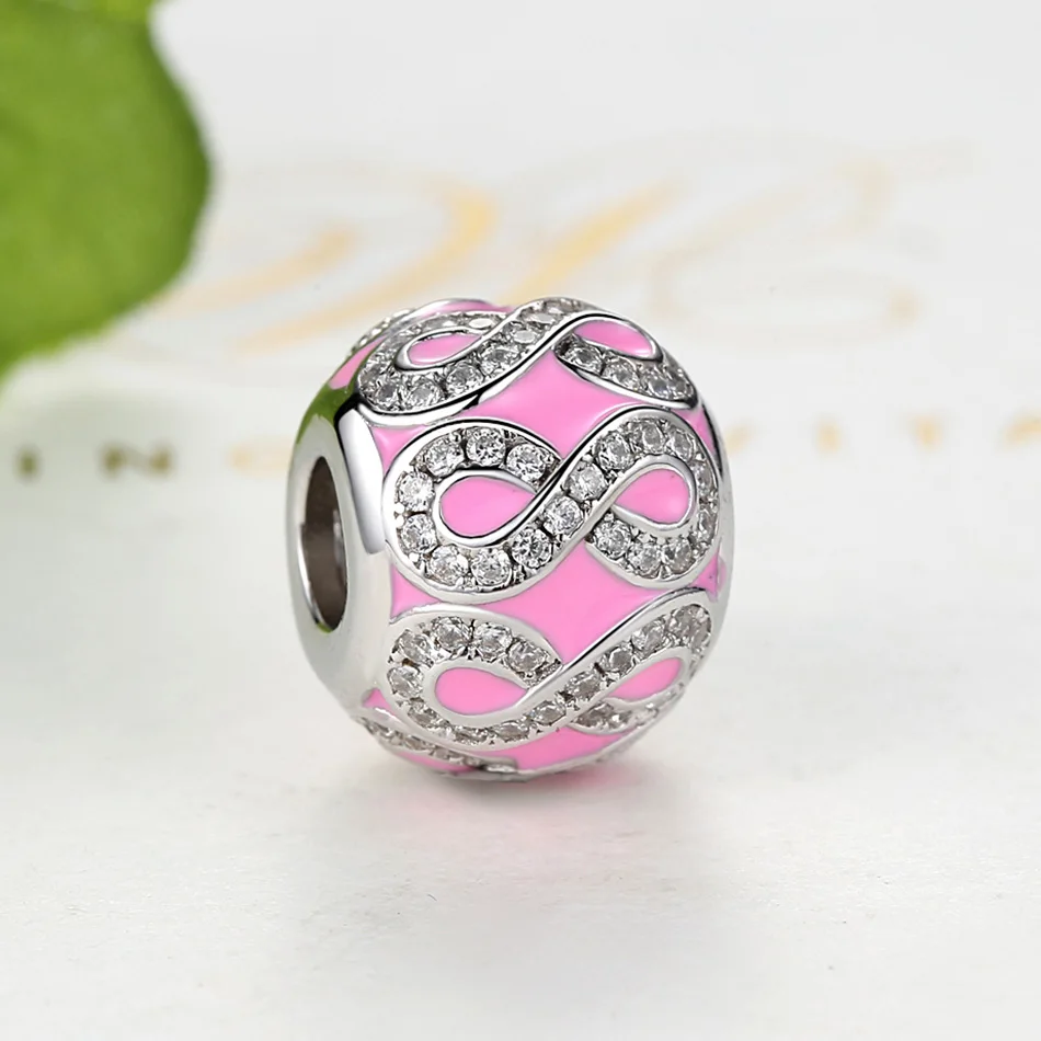 Preise ELESHE Authentische 925 Sterling Silber Charme Perlen mit Rosa CZ Fit Original Pandora Charms Armband Halskette DIY Schmuck Machen