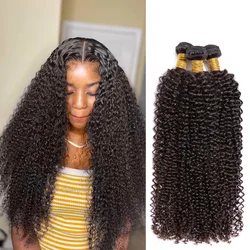 Brazilian Kinky Curly Hair 1/3/4 Bundles Deep Curly Hair Weaves 26 28 30 Inch Natural Remy Human Hair Extensions