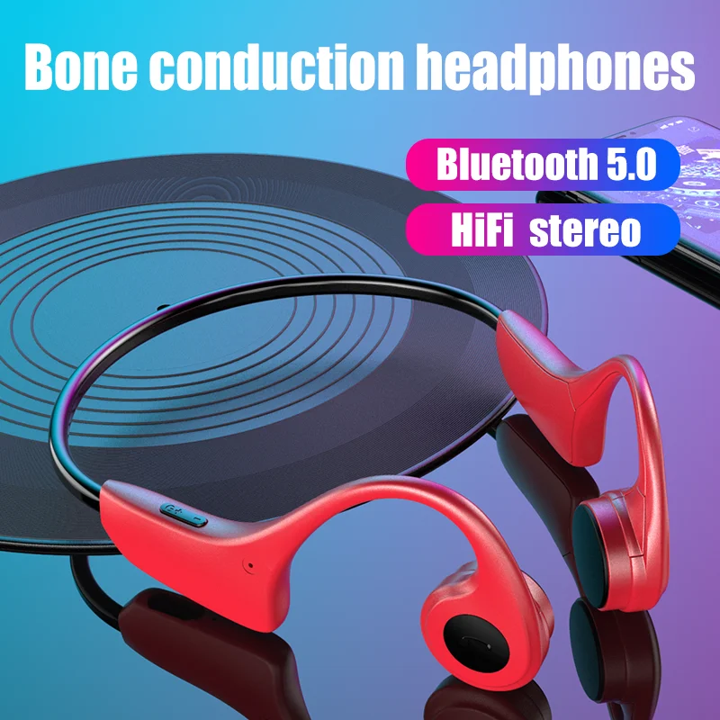DDJ For Samsung Wireless Bluetooth Earphones Bone Conduction Headphones MP3 Palyer Built In 8G Memory Headset With Microphone