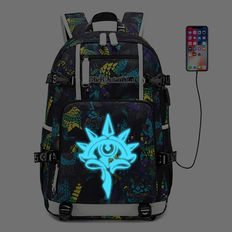 Hatsune Miku Women Cute Back Pack Canvas School Bags Bookbag Large Travel Bagpack USB Charging Laptop Backpack Men Backpack