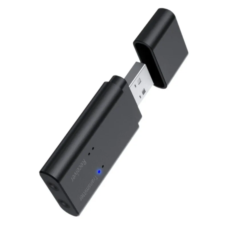 USB Bluetooth передатчик приемник стерео 3,5 мм разъем наушники настольный ноутбук ПК адаптер - Цвет: Черный