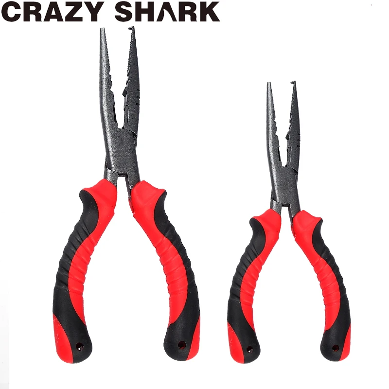 

CrazyShark 7"/9" Fishing Pliers Long Nose Gripper High Carbon Steel Split Ring Crimping Sleeves Line Cutter Scissors Fish Tools