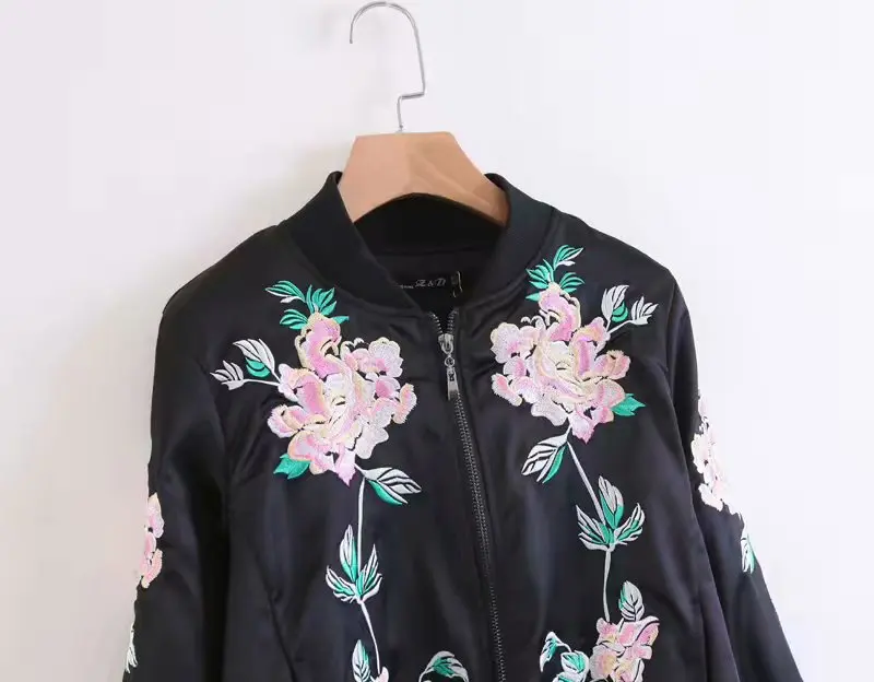 Европейская и американская Женская куртка с вышивкой, Женская AliExpress, осень, Крутое короткое пальто, женская C4-0137