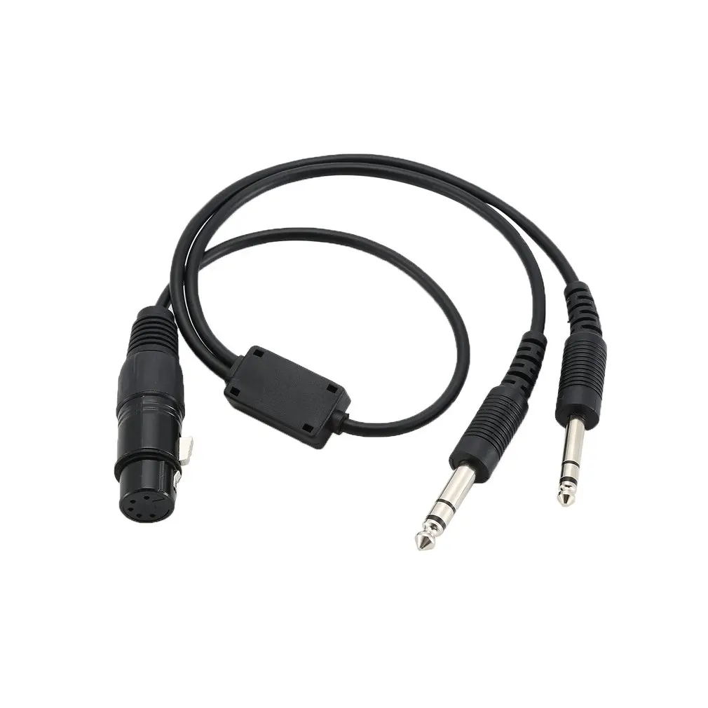 

For Ufq Aviation Headset Ab-Ga Airbus Xlr To Ga Double Plug Pilot Headset Adapter 5 Pin Airbus Xlr Connector