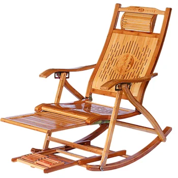 

Bamboo Rocking Chair Folding Chair Household Napping Cooling Chair Old People Leisure Easy Chair