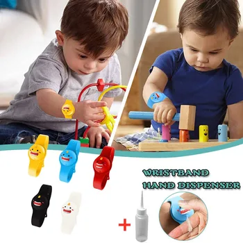 

Funny Emoticons Print Kid Wristband Hand Dispenser Hand Wash Gel With Whole Sanitizing Cute Print Pumps Dispenser Portable Wrist