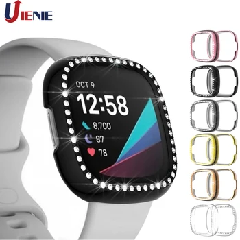 

Diamond Case Cover for Fitbit Versa 3/Sense Band Crystal Hard PC Protective Plating Shell for Versa3 Watch Shockproof Protector