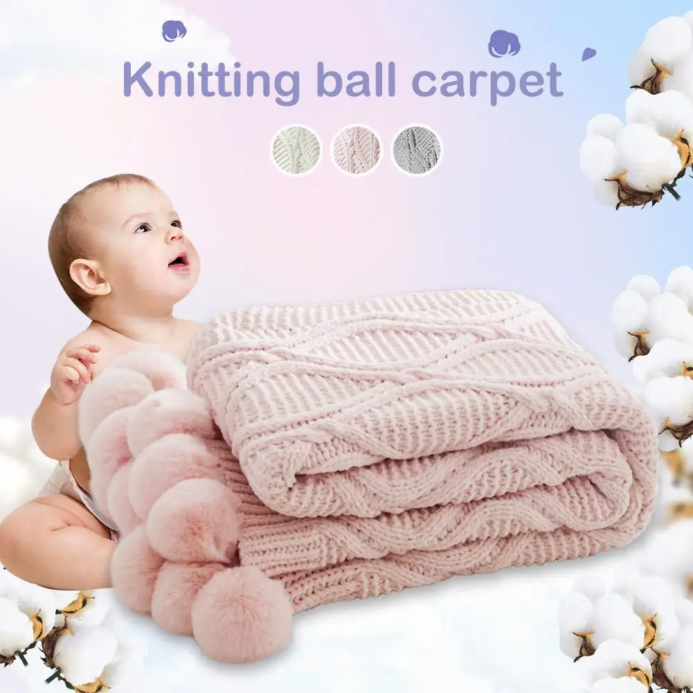 Мягкое одеяло 130*160 см, шенилловое вязаное одеяло с шариками, зимнее теплое одеяло для дивана, шенилловое плюшевое одеяло для малышей, детей, пар