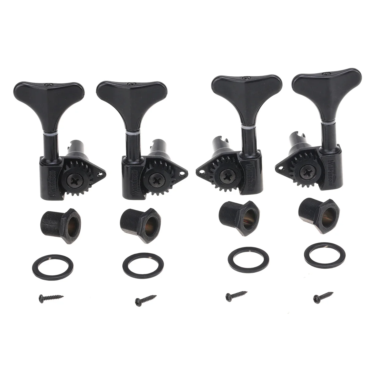 Wilkinson 2R2L 20:1 Rapporto Di Bass Tuners Macchina Heads Tuning Pioli Chiavi Set Per Ibanez Basso Elettrico Stile, Nero