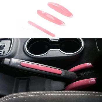 

Car Hand Brake Cover Decoration Frame Sticker Decor Trim for Jeep Wrangler JK 2011-2017 ABS Car Inner, 3Pcs Pink