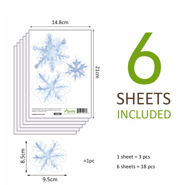 Sheets Christmas Window Stickers Multiple Combinations Snowflake New Year's Window Stickers Wall decal