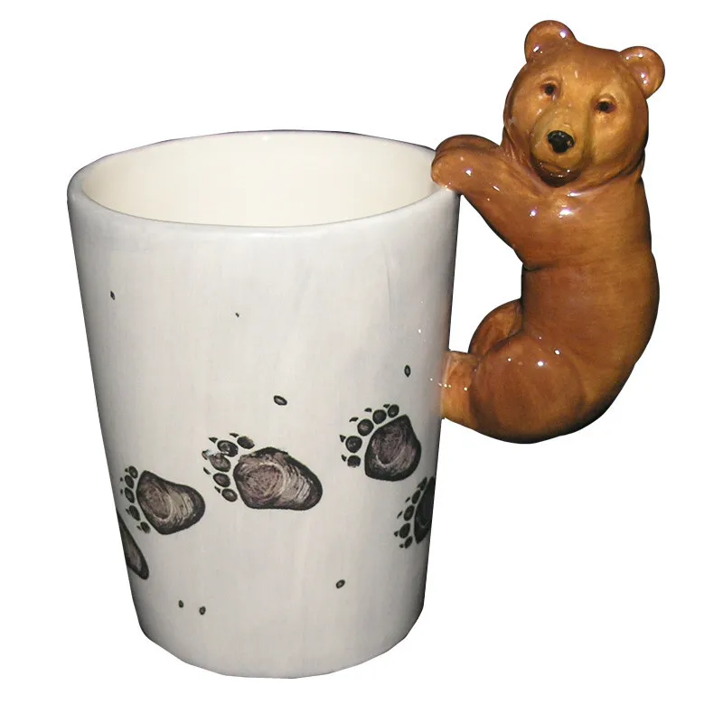 350 мл 3D мультяшный волк Медведь чашка для воды Кофе Молоко чай керамическая кружка домашний офис Коллекция чашки фестиваль студенческий подарок для детей - Цвет: 03