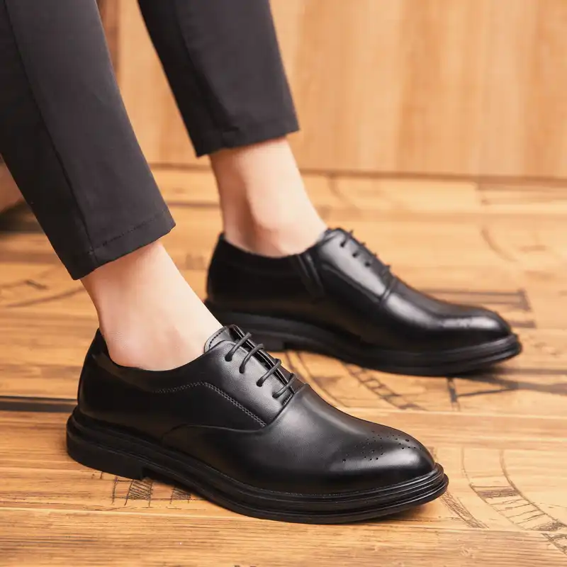 Oxfords leather mens breathable casual dress shoes Clearance