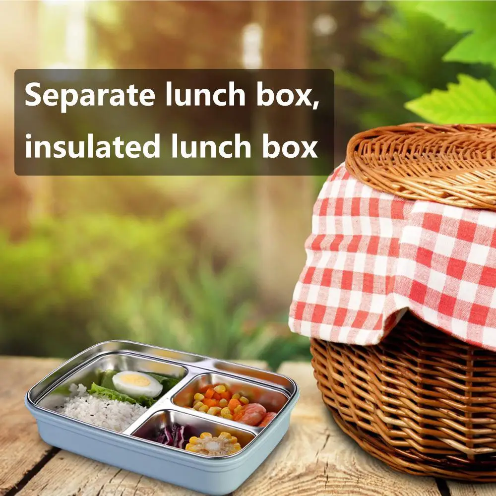 Переносная коробка для ланча с отделениями из нержавеющей стали Bento Box для детей пищевой контейнер для микроволновой печи с набором посуды