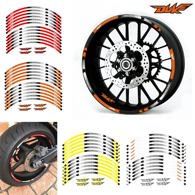 12 Pcs/set Fit Motorcycle Wheel Sticker stripe Reflective Rim For KTM