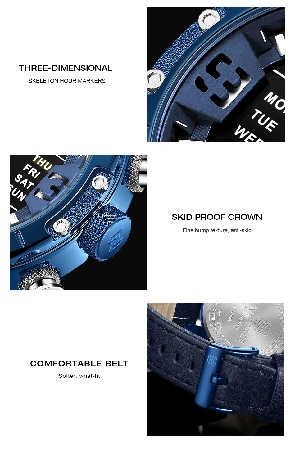 NAVIFORCE мужские часы Топ люксовый бренд водонепроницаемые кварцевые мужские часы кожаные аналоговые спортивные цифровые мужские часы Relogio Masculino