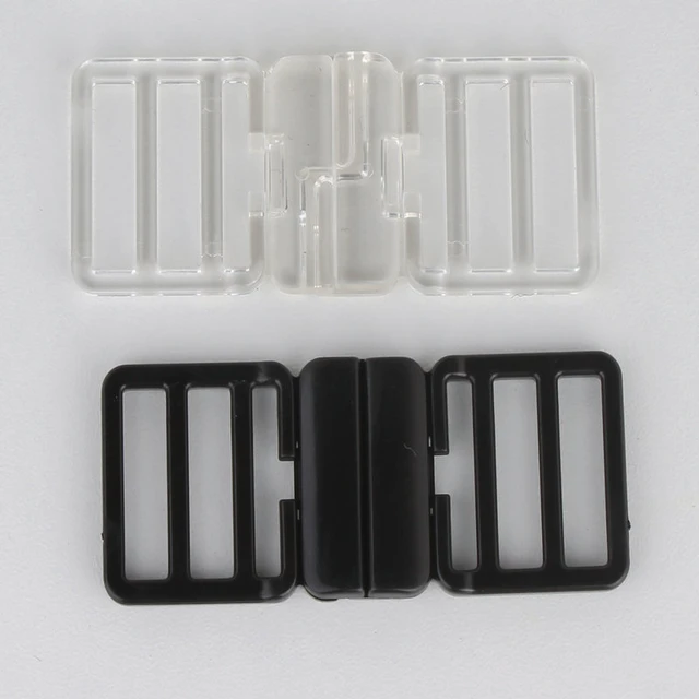  10pcs 20mm Black Plastic Buckles Front Closure Hook & Clasp  Fasteners Bikini Clasp Fasteners Bra Swimwear Clip