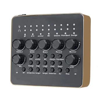 

V10 External Sound Card Set USB Multifunctional Live Microphone External Sound Card for Headset Phone Computer Condenser MIC