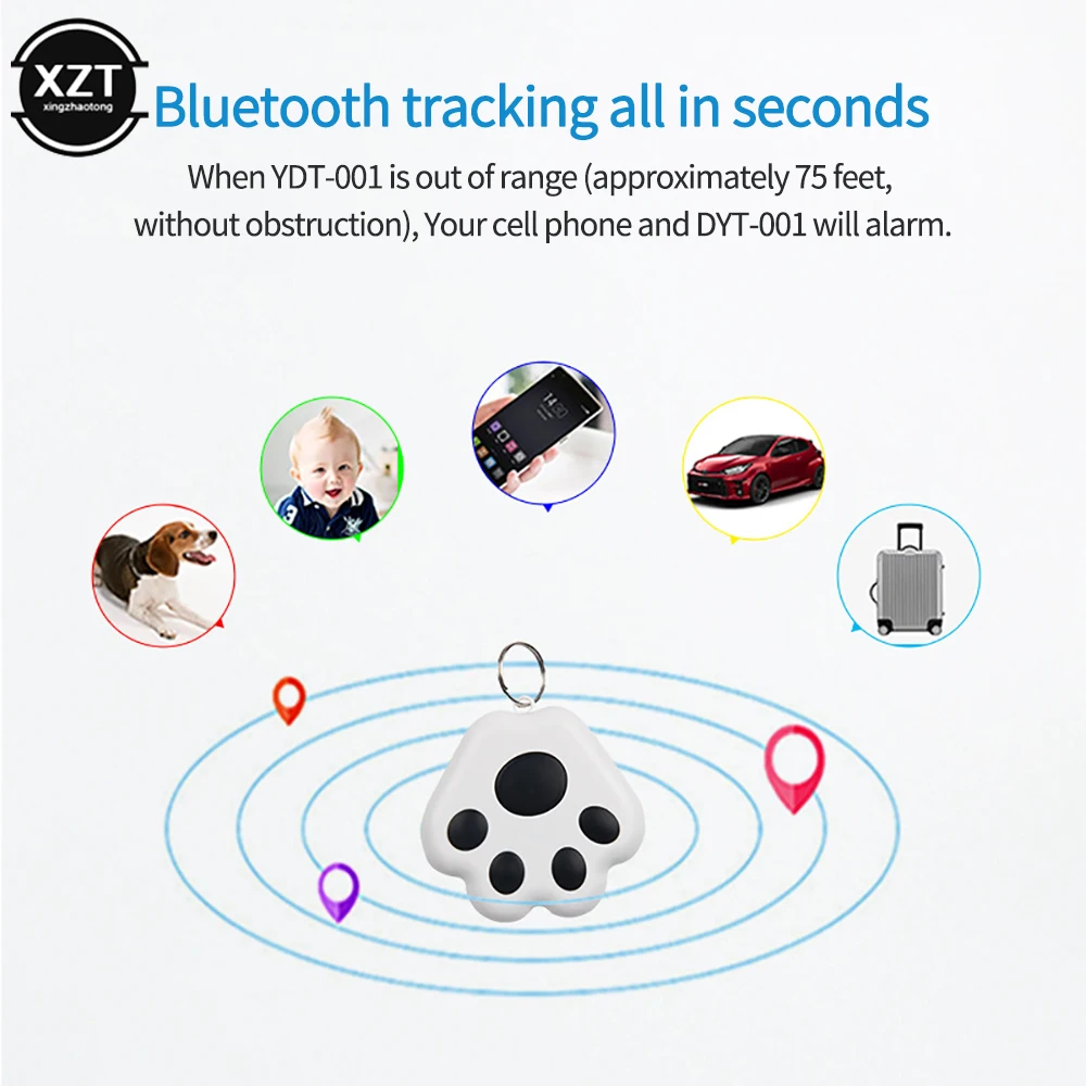 Wireless Pet Tracer Smart GPS Anti Lost Keychain Dog Cat Locator Kids Alarm Tag Finder Key Collar Tracker Accessories