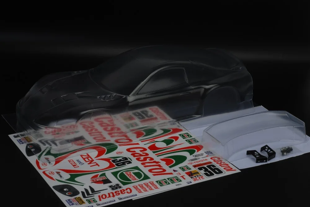 1/10 на дороге выше 2000 прозрачный корпус с задним крылом 190 мм для TAMIYA KYOSHO HPI