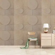 Изготовитель на заказ современные нордические геометрические круглые деревянные зерна ТВ обои для рабочего стола