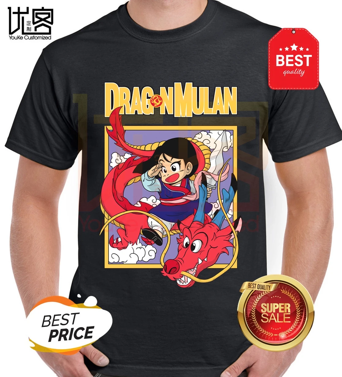 Футболка с изображением дракона мулана мужская и женская футболка из 100% хлопка