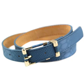 

Fashion Pattern Belt Women's Pin Buckle Belts Thin Female Animal PU Leather Strap Gold Plated Women Party Jeans