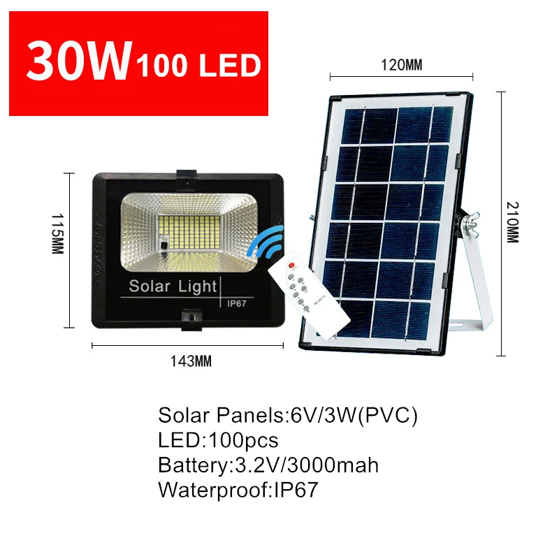 Solar Lamp Leds Solar Light For Outdoor Garden Wall Yard LED Security Lighting With Remote Control IP67 Waterproof 15000mah