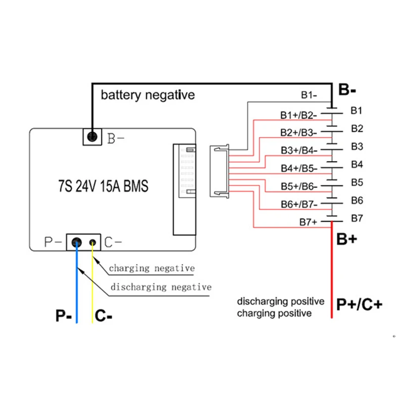 Литий-ионный аккумулятор BMS 7S 24V 15A, 20A и 30A BMS для литий-ионного аккумулятора 24V с функцией сохранения баланса