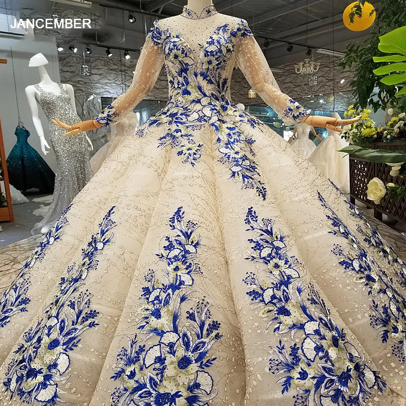 LS314474 роскошное цветное мусульманское платье для женщин особых случаев с высоким