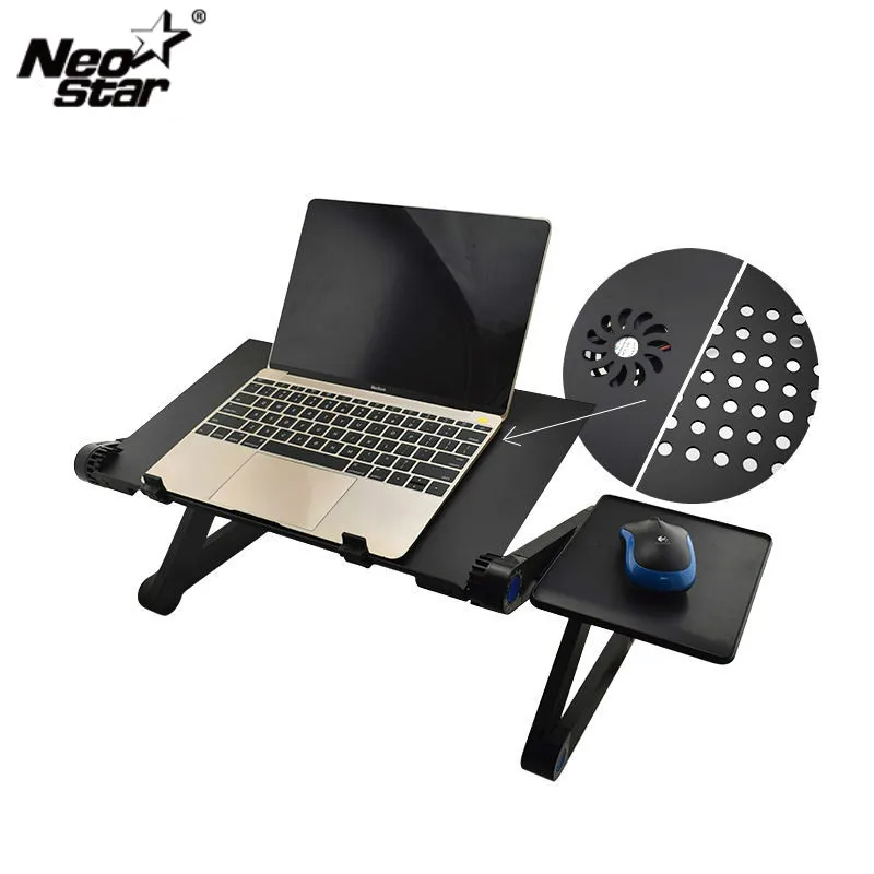 Aluminum Alloy Adjustable Laptop Stand Laptop Desk Bed Standing Notebook Stand With Cooling Fan Mou