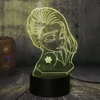 

Beautiful Elsa The Little Mermaid 3D LED Night Light Table Party Lamp Bedroom Home Decor Kid Toy Christmas lamp Drop Shipping