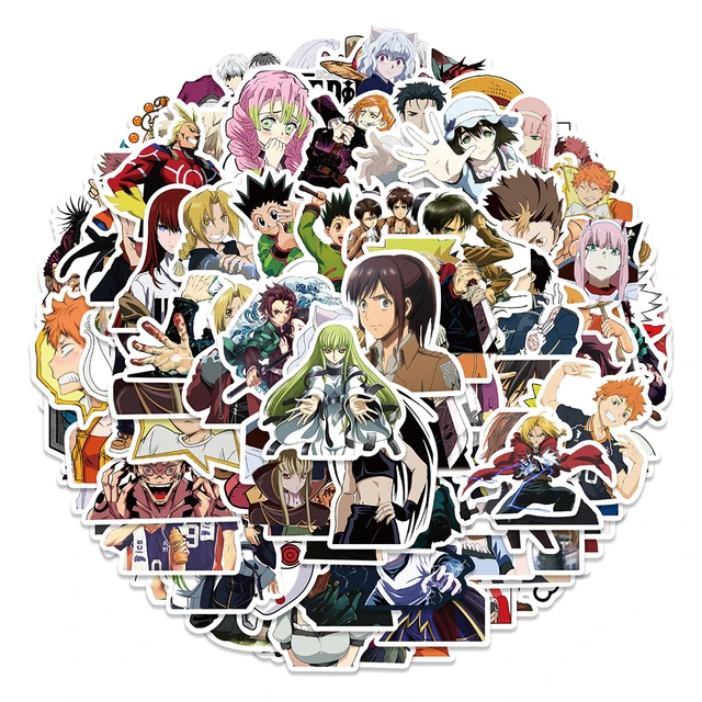 10/30/50/100PCS Mix Anime Jujutsu Kaisen Demon Slayer Cartoon Stickers Decals DIY Bike Skateboard Fridge Laptop Kid Sticker Toys 2