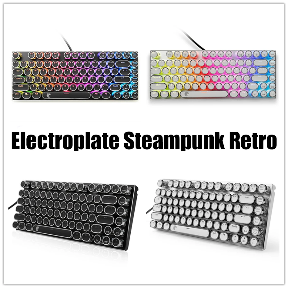 Механическая клавиатура плавная линия красный переключатель 81 клавиша RGB подсветка белая игровая клавиатура компактный дизайн американский макет Орел