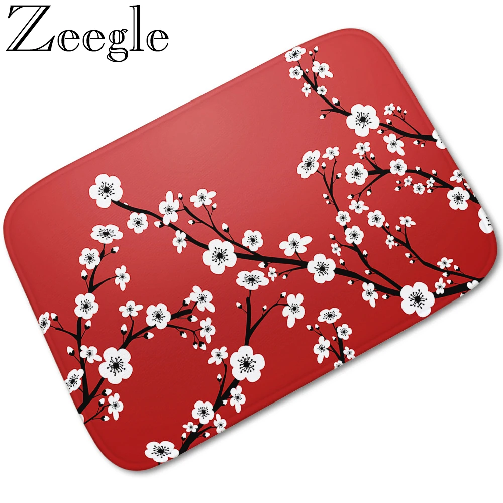 Zeegle Printed Kitchen Mat Doormat for Entrance Door Home Decor Floor Mat Anti-slip Bath Mat Kids Bedroom Carpet Bedside Rugs