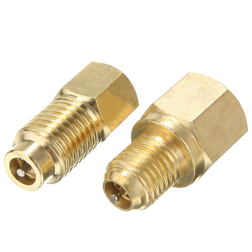 For Car Replacement Parts 2PCS R134 to R12/R12 to R134a Brass Heavy Duty Tank Vacuum Pump Adapter Set FJC INC Mayitr