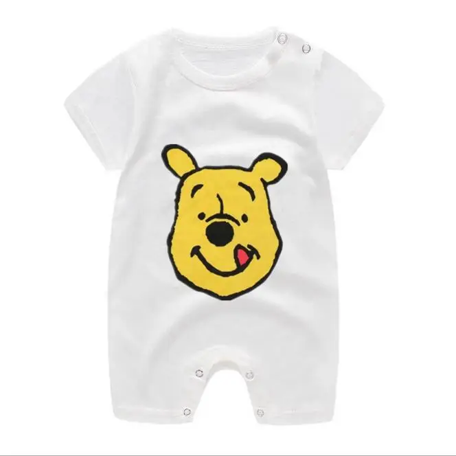 0-2Y Summer Cotton Baby Romper Short Sleeve Infant Rompers Baby Boys Girls Jumpsuit Newborn Clothes Kids Clothing Toddler customised baby bodysuits Baby Rompers