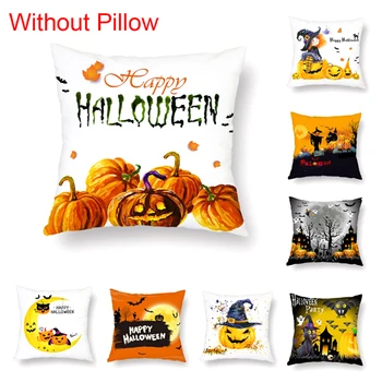 

Autumn Decorative Watercolor Pumpkin Printed Waist Throw Pillow Case Peach Velvet