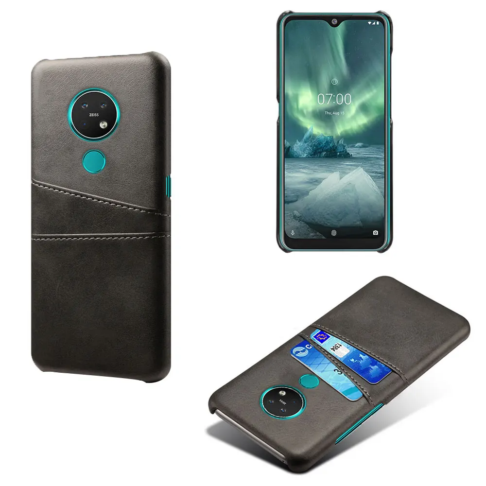 Для Nokia 8,1 7,2 7,1 6,2 6,1 5,1 4,2 3,2 3,1 2,2 2,1 карты слоты для карт из искусственной кожи чехол для Nokia 9 Pureview на возраст 1, 2, 7 Plus - Цвет: Case-Black