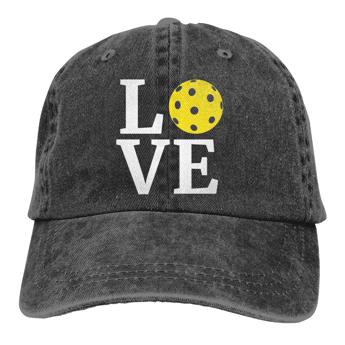 Love Pickleball Casquette, Черная мужская и женская джинсовая бейсболка, регулируемая бейсболка для гольфа