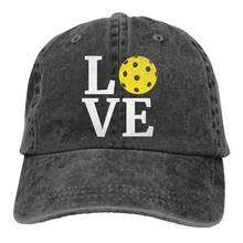 Love Pickleball Casquette, Черная мужская и женская джинсовая бейсболка, регулируемая бейсболка для гольфа