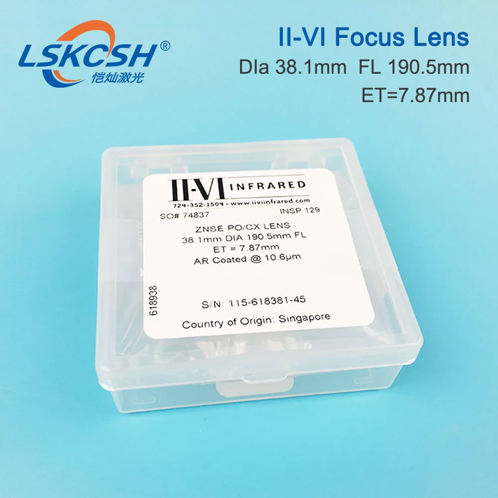 II-VI CVD ZnSe Focus Lens Dia. 38,1 мм FL 127 190,5 мм " 7,5" для HAN'S Bystronics CO2 станок для лазерной резки ОЕМ поддержка