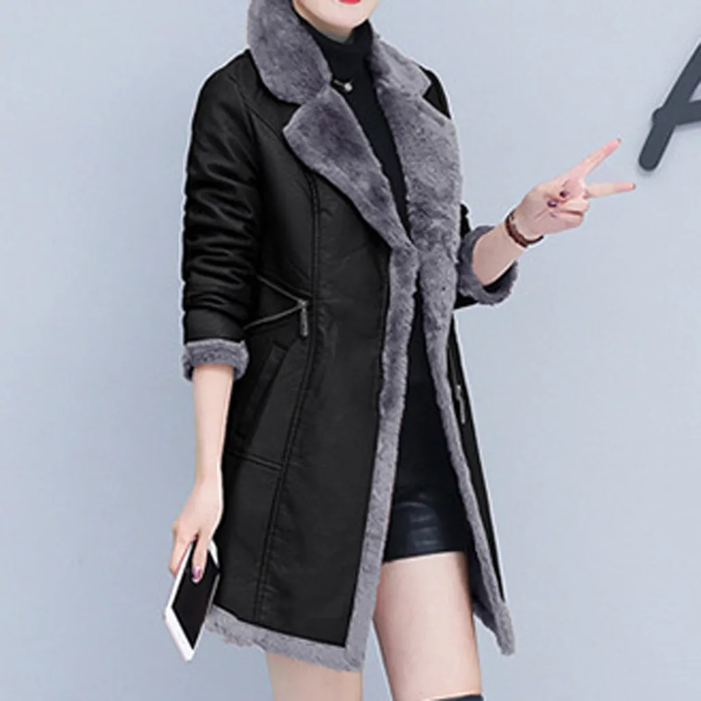 abrigos mujer invierno Woman Long Wool Coat Elegant Blend Coats Slim Female Fur Coat Outerwear Jacket chaqueta mujer