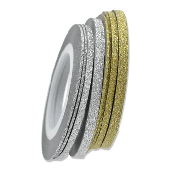 

1PCS Shiny Laser Gold Silver 1/2/ 3mm Nail Striping Tape Line For Nails Decorations DTY Nail Decal Tools JINC275