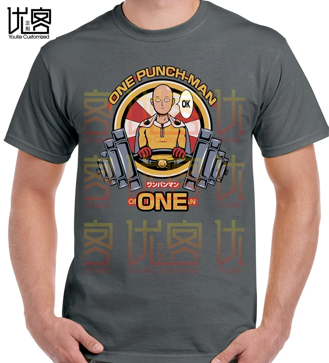 Мужская футболка с принтом Аниме One Punch Man модная удобная повседневная для