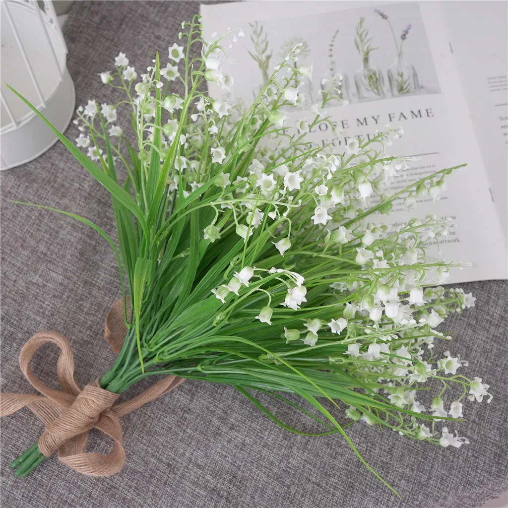 Artificial White Flowers Home Decoration Lilies Fake Mini Babysbreath Flowers Small Gypsophila Plastic Flower for Wedding Garden