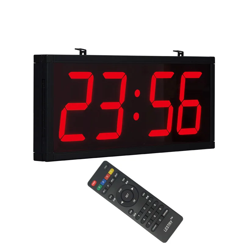 Remote electronic LED wall clock Large screen digital thermometer hanging clock Airport/station/outdoor Full size wall clock