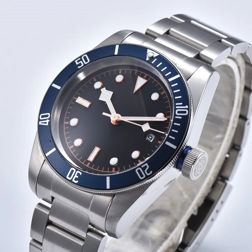 Schwarz Bay часы для мужчин GMT люксовый бренд автоматические механические часы военные спортивные плавательные часы из нержавеющей стали механические часы для мужчин