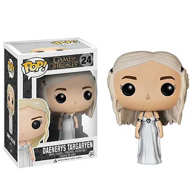 Arya stark Funko pop игра ThronesJon Snow daeneris Targaryen Drogon модель Фигурка Коллекционная модель игрушки для подарка аниме фигурка - Цвет: 24 with box