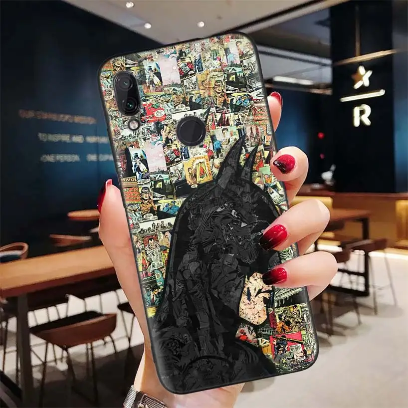 BD034-10 Черный чехол супергероя Бэтмена для Xiao mi Red mi Note 8 7 7S 7A 6 S2 GO K20 Pro+ 6A mi 6X 5X A1 CC 9 8 мягкий чехол для телефона - Цвет: BD034-10